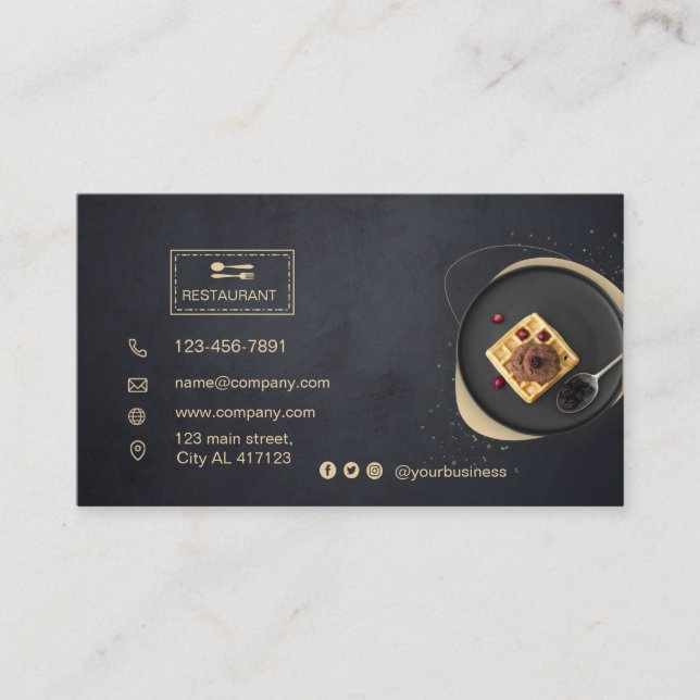 Carte de restaurant personnalisée | Photo moderne  (Devant)