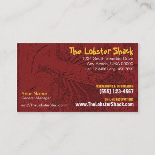 Carte de restauration de fruits de mer