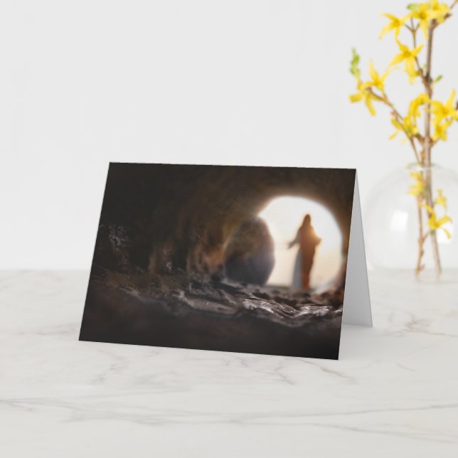 Carte de résurrection chrétienne (Fleur jaune)