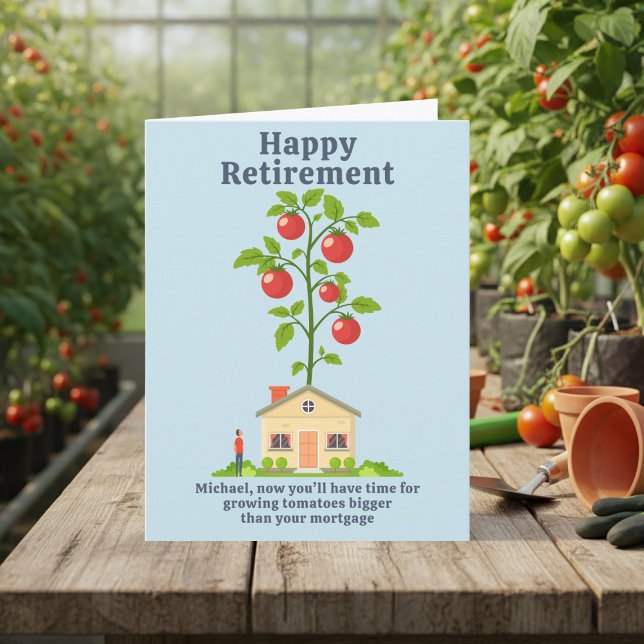 Carte de retraite amusante pour les jardiniers (A fun retirement card for gardeners. Just add your message)