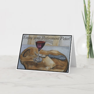 Carte de retraite de panneau de vin et de fromage,