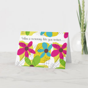 Carte de retraite du secrétaire Design floral