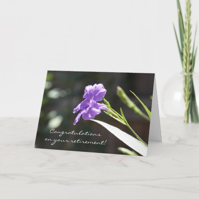 Carte de retraite florale, Purple Bloom dans Sunli (Devant)