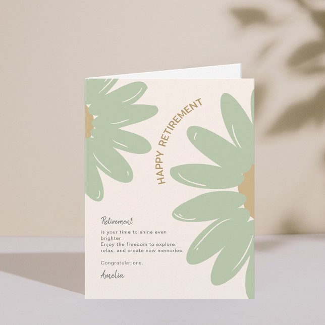 Carte de retraite heureuse pour le personnel des e (Flower Employee Staff Happy Retirement Card)