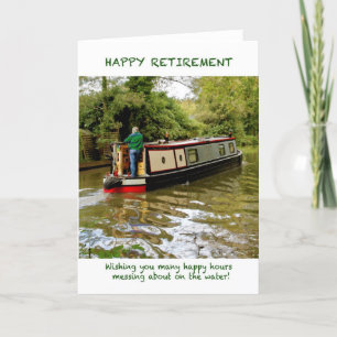 Carte de retraite joyeuse à Narrowboat