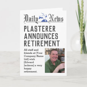 Carte de retraite Plasterer pour personnaliser