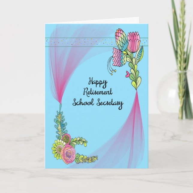 Carte de retraite pour secrétaire scolaire (Devant)
