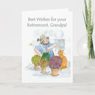 Carte de retraite pour un grand-père - jardinier