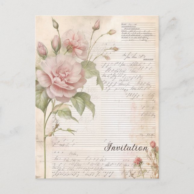 carte de rétro florale (Devant)