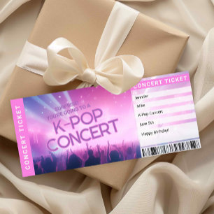 Carte de révélation de billet de concert pour surp