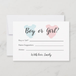 Carte de révélation de genre pour bébé ou garçon