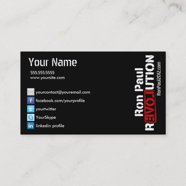 Carte de révolution de Ron Paul (Devant)