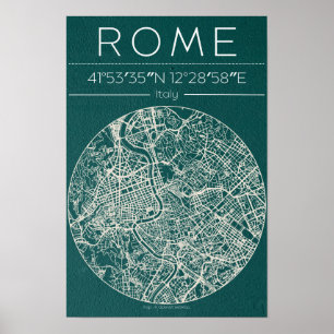 Carte de Rome Poster – Art mural urbain moderne