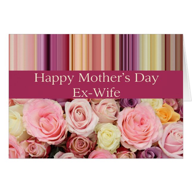 Carte de rose de la Fête des mères de l'ex-femme (Devant horizontal)