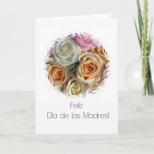 Carte de rose de la fête des mères espagnole