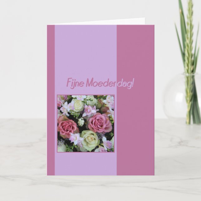 Carte de rose de la fête des mères hollandaise (Devant)
