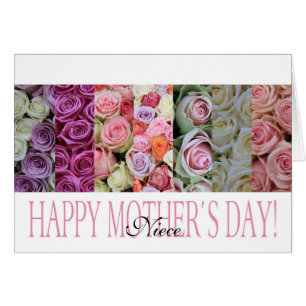 Carte de rose de la fête des mères nièce Happy