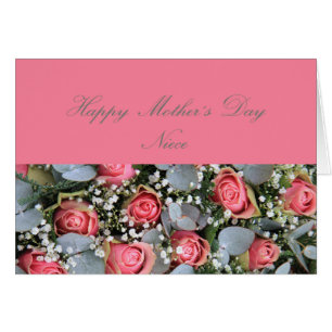 Carte de rose de la fête des mères nièce Happy