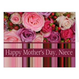 Carte de rose de la fête des mères nièce Happy