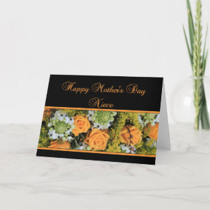 Carte de rose de la fête des mères nièce Happy