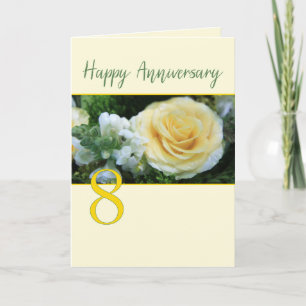 Carte de rose jaune pour 8ème anniversaire de mari