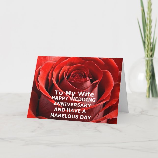 Carte de rose rouge pour l'anniversaire de mariage (Devant)