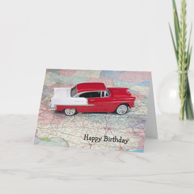 Carte De Route De La Voiture Chevy Retro 1955 (Devant)