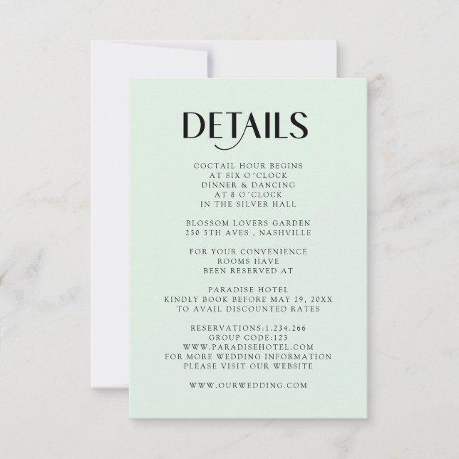 Carte de RSVP de mariage simple moderne (Devant)