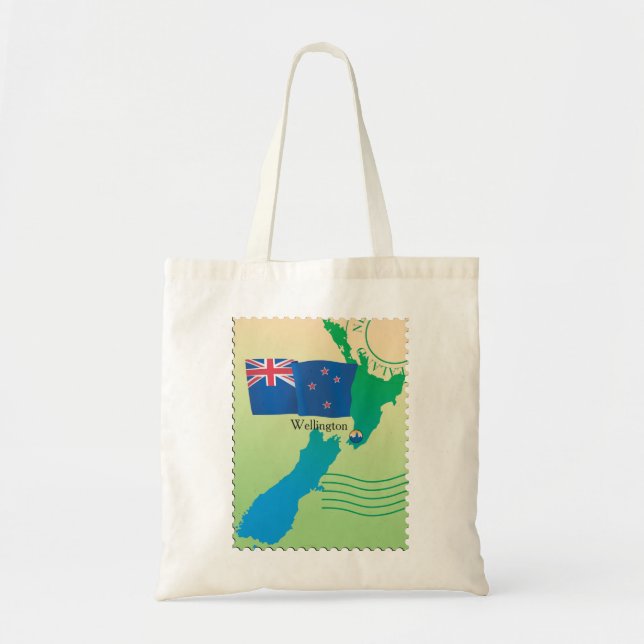Carte de sac fourre-tout de la Nouvelle Zélande (Devant)