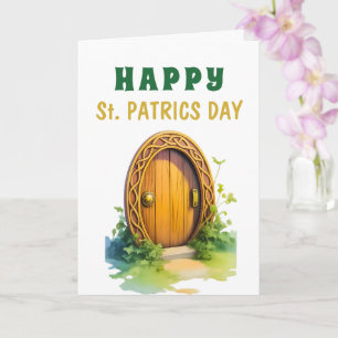 Carte de Saint-Patrick à porte de lutin magique à 