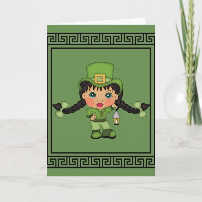 Carte de Saint-Patrick fille lutin (Devant)