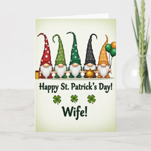 Carte de Saint-Patrick Gnome à pois joyeux