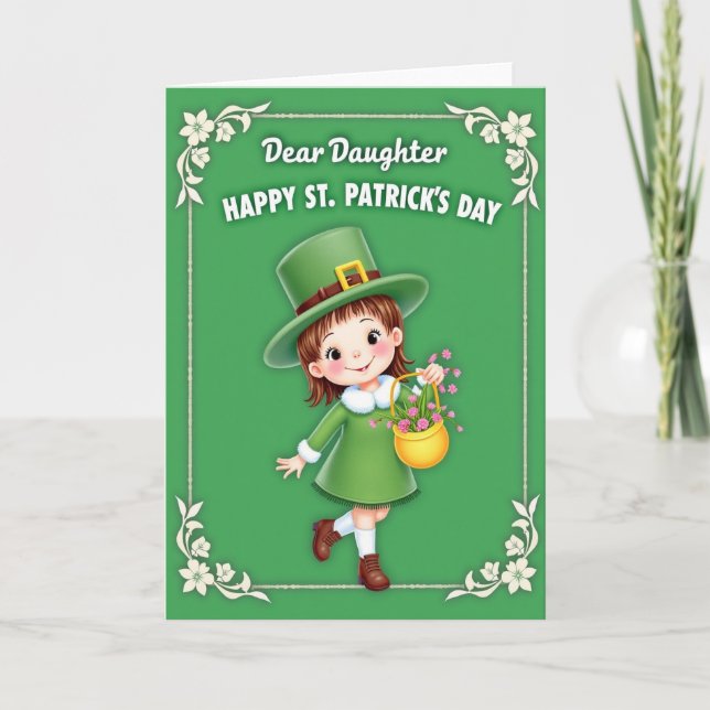 Carte de Saint-Patrick pour fille joyeuse (Devant)
