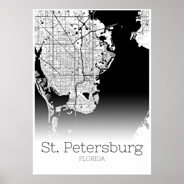 Carte de Saint-Pétersbourg - Floride - Poster de l (Devant)