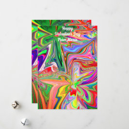 Carte de Saint-Valentin Abstraite Colorée et Vive 