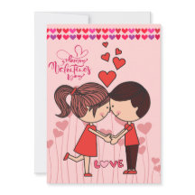 Carte de Saint-Valentin amour couple mignon heureu