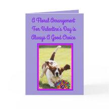 Carte de Saint Valentin amusante avec Basset & Fle