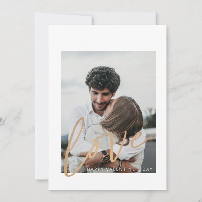 Carte de Saint-Valentin avec photo d'amour en call (Devant)