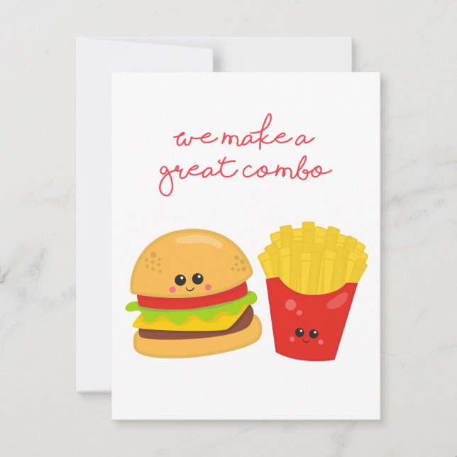 Carte de Saint-Valentin Burger et Fries (Devant)