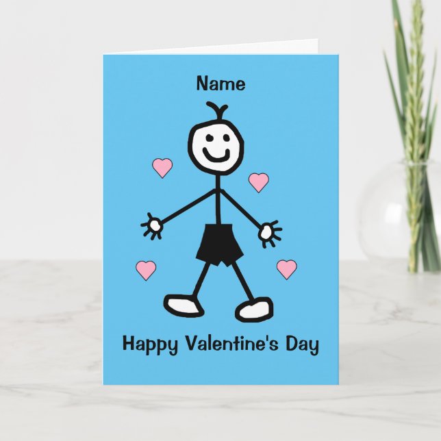 Carte de Saint Valentin Cute Boy Blue (Devant)