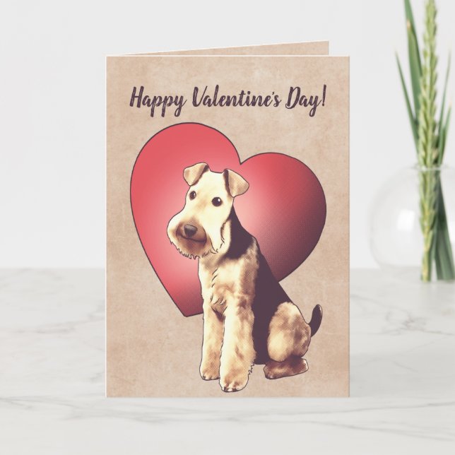 Carte de Saint-Valentin d'Airedale Terrier (Devant)