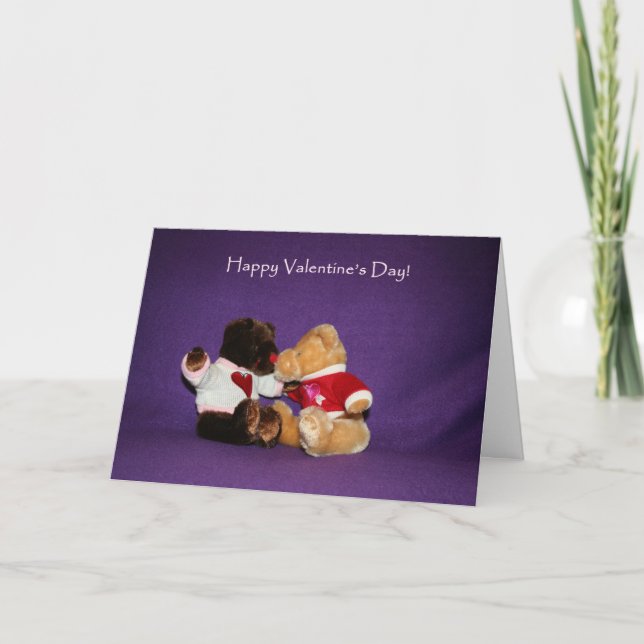 Carte de Saint-Valentin de baiser d'ours de (Devant)
