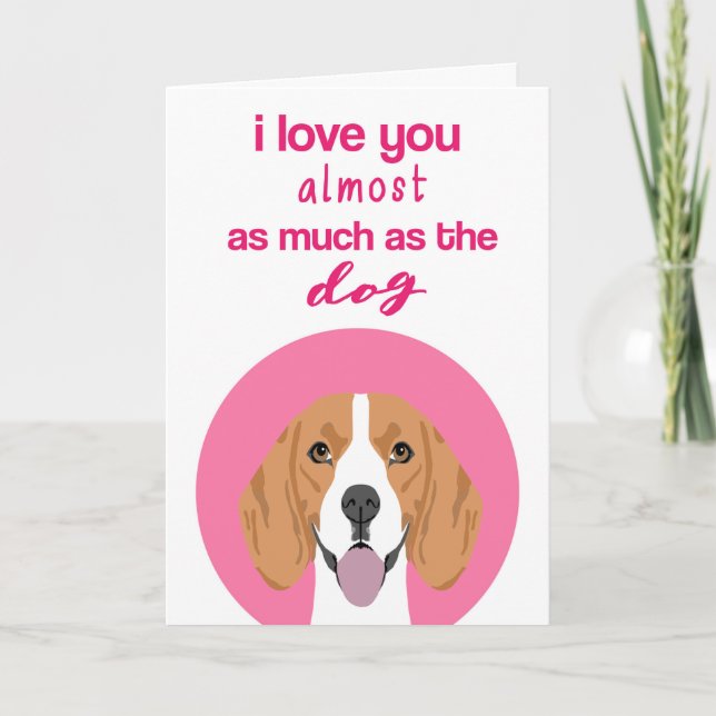 Carte de Saint Valentin de Funny Beagle (Devant)