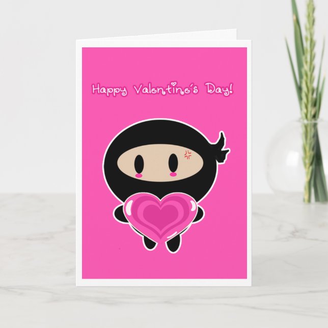 Carte de Saint-Valentin de Kawaii Ninja (Devant)