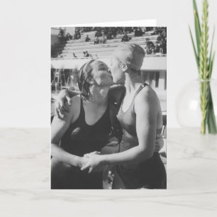 Carte de Saint-Valentin de natation