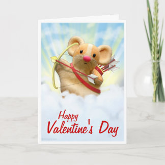 Carte de Saint-Valentin de souris de cupidon