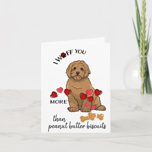 Carte de Saint-Valentin de ton amour de chien d'or (Devant)