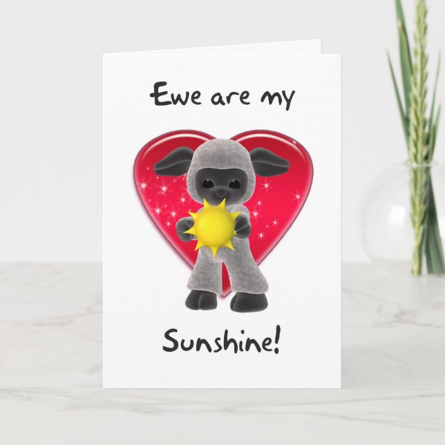 Carte de Saint-Valentin - Ewe Are My Sunshine (Devant)