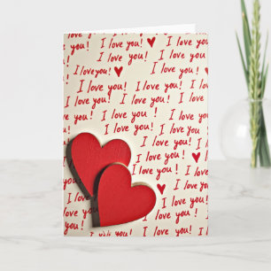 Carte de Saint-Valentin manuscrite rouge