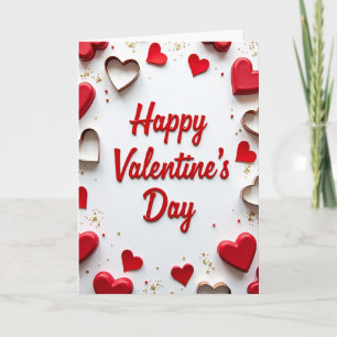 Carte de Saint-Valentin moderne rouge en forme de